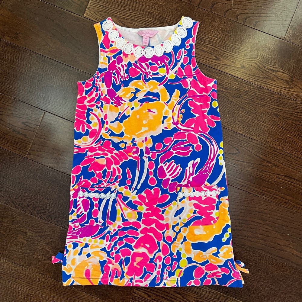 Lilly Pulitzer Courtney Shift Girls Dress - Size M (6 - 7) - Brilliant Blue